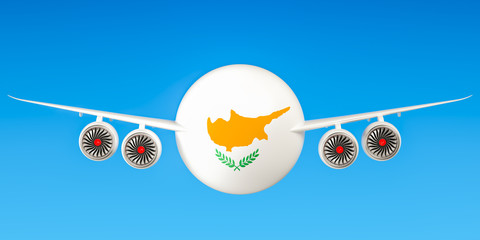 Cyprus airlines and flying's concept. 3D rendering