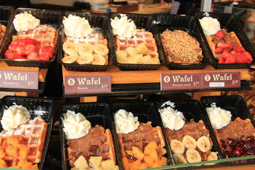 Fresh made Belgium waffles