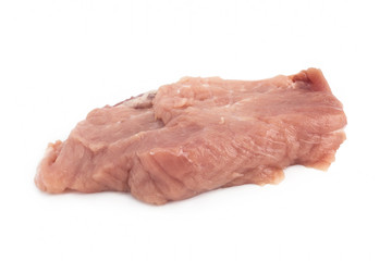 Pork belly on white background