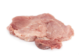 Fresh raw pork meat isolated white background