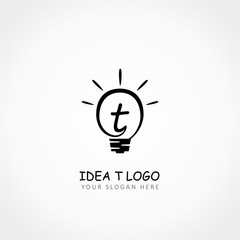 Letter Ton a Lamp Idea Logo