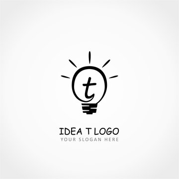 Letter Ton a Lamp Idea Logo