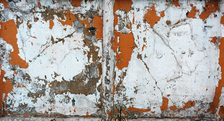 Horizontal orange rusty old wall texture background