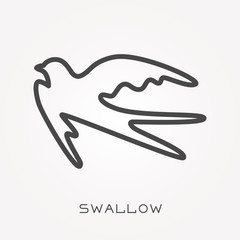 Line icon swallow