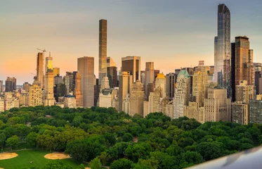 Deurstickers Central Park Uitzicht op Central Park South met de skyline van New York City op de achtergrond