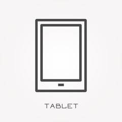 Line icon tablet