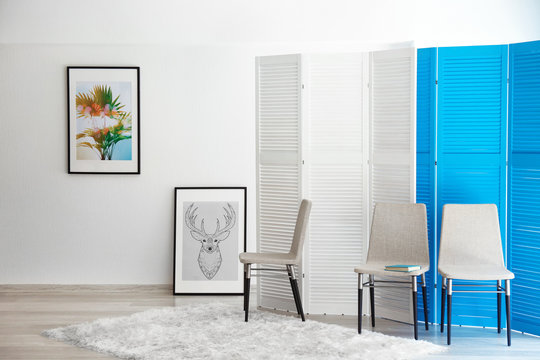 Interior design of living room in light colours