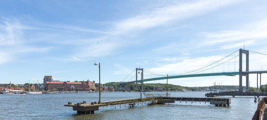  Panoramic view over the area round the entrance to gothenburg from sea with the Alvsborgs bridge and roda sten area.