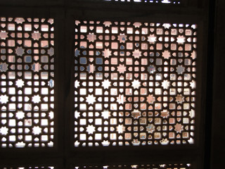Intricate marble filigree screen