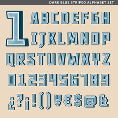 dark blue striped alphabet set