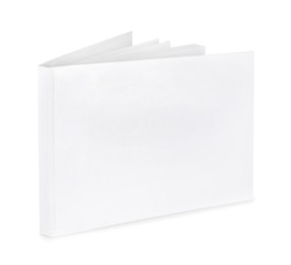 Book with blank cover on white background