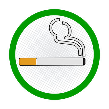 Smoking Area Sign on White Background - Vecter Sign Design