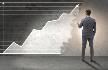 Businessman painting in business concept