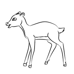 Deer Rat Cartoon - Line Drawn Vector