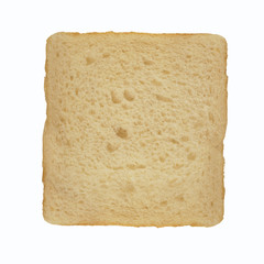 Slices white bread isolated on white background.
