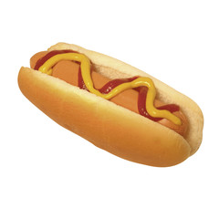 Sandwich hot dog isolated on white background.
