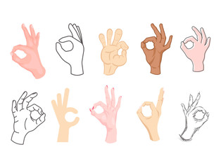 Ok hands success gesture okey yes agreement signal business human agree best approval vector.