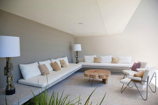 Modern white living room interior 