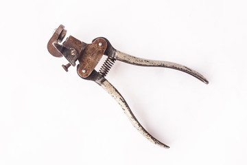 Obraz premium isolate vintage tool, old carpenter tool on the white background 