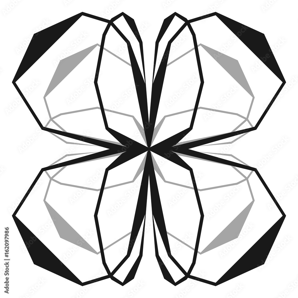 Leinwandbilder intersecting lines w/ symmetric geometry. abstract radial, geometric element