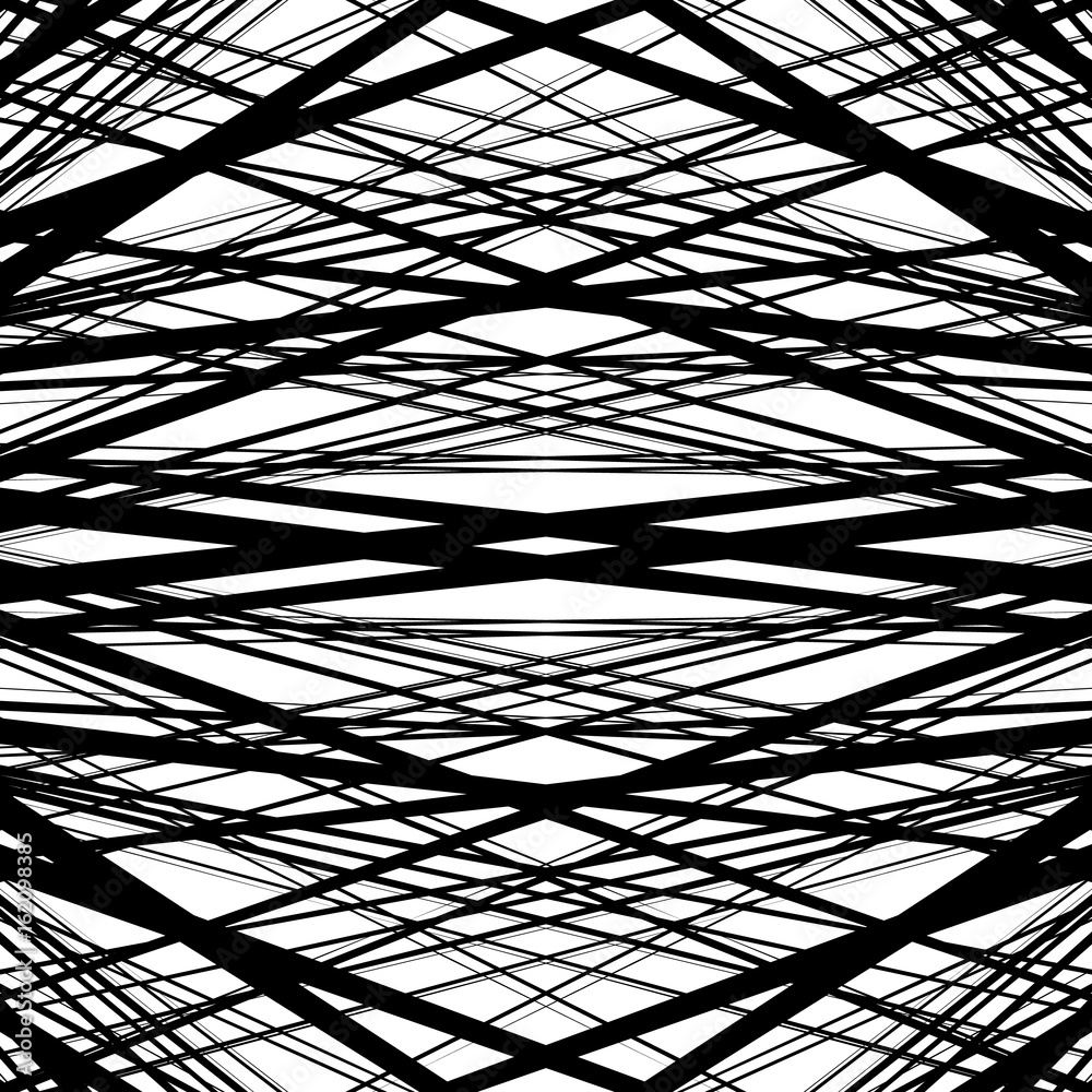Fototapete Repeatable, tileable background with random, irregular lines. Seamless pattern of mesh, grid of lines. Abstract geometric texture.