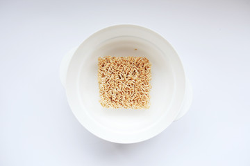 instant noodle in the white bowl 