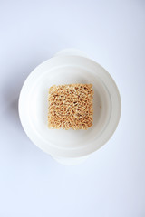instant noodle in the white bowl 