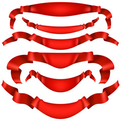 Realistic Red decorative ribbon. EPS 10
