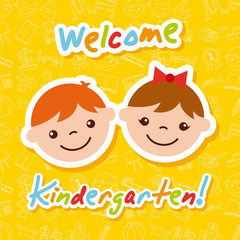 kinder garten cartoon icon vector illustration design graphic