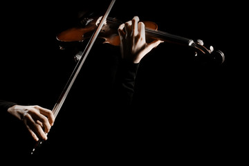 Violin player. Violinist playing violin hands