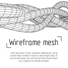 Low poly vein or wire wireframe mesh background. Scinece and tech vector illustration.