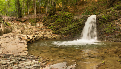 Waterfall with clear water under it