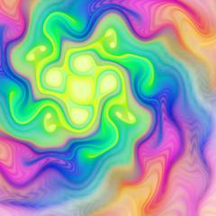 Abstract rainbow swirls. Psychedelic fractal texture. Digital art. 3D rendering.