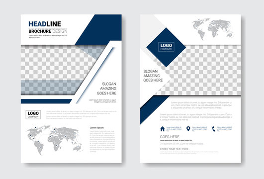 Template Design Brochure Set, Annual Report, Magazine, Poster, Corporate Presentation Collection, Portfolio, Flyer With Copy Space Vector Illustration