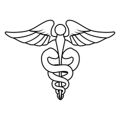 isolated caduceus emblem