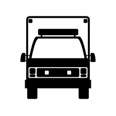 isolated ambulance truck