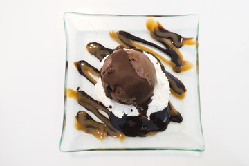 Close up Ice Cream Chocolate lava