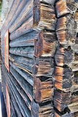 ściana, drewniana ściana, ściana z bali, rustikalny, deseń, tekstura,  architektura,  materiał, drewniane, stare drewno,