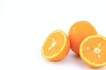 Fresh orange fruit isolated on white background