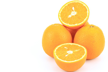 Fresh orange fruit isolated on white background