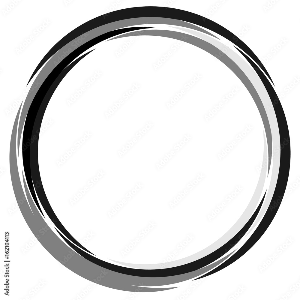 Poster Concentric lines abstract geometric pattern / element. Radiating circles, rings circular shape. Monochrome geometric circle