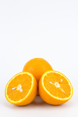 Fresh orange fruit isolated on white background