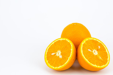 Fresh orange fruit isolated on white background