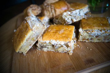 Dessert concept on dark table