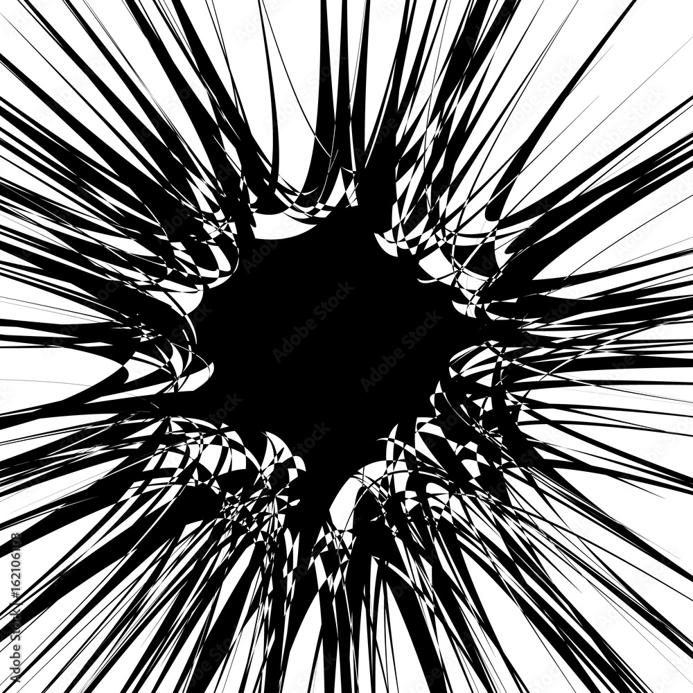 Poster rough, edgy textured geometric element. abstract black and white shattered shape.