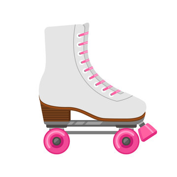 Roller skates isolated on white. Flat icon. Vector illustration.