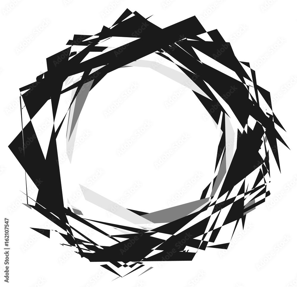 Poster geometric edgy shape, pattern. rough, edgy geometric textured element