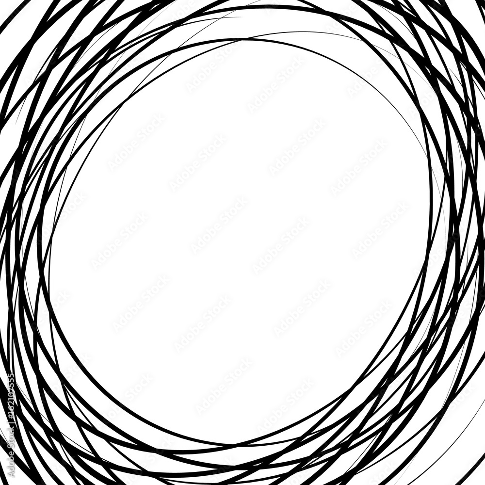 Poster Random chaotic lines abstract texture, pattern in square format