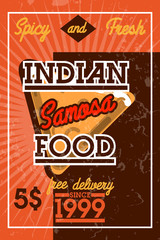 Color vintage indian food banner