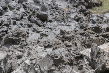 ground with humid wet dirt soil mud in at construction site